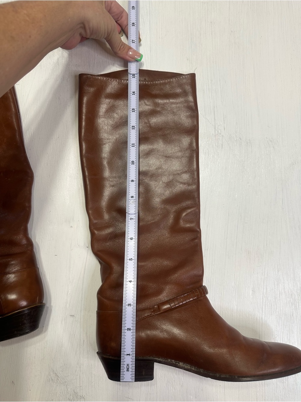 Charter Club Italy Brown Leather Tall Riding Boots Women’s 6B Knee High - Picture 15 of 16